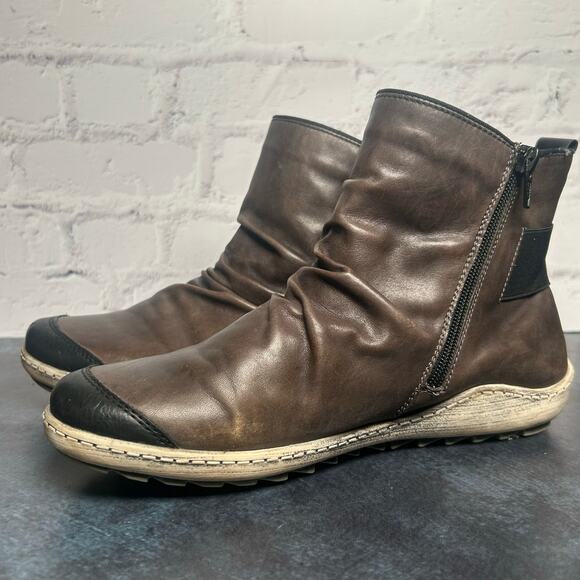Remonte Women's Tex Zip Ankle Bootie Gray Brown Size 40 - Picture 1 of 13